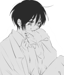 😞 Anime, Triste, Llorando, Manga, Chico, Angustiado telegram sticker