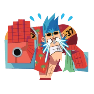 😭 Franky One Piece Anime, Aufkleber, One Piece, Franky, weinend telegram sticker