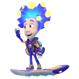 🤚 卡通, 动画, 人物, 挥手, 冲浪 telegram sticker