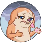 😭 chien, mème, drôle, dessin animé, animal, réaction telegram sticker