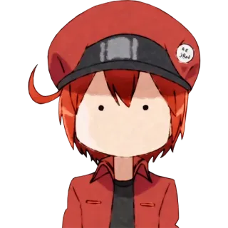 😶 anime, red blood cell, cells at work, character telegram sticker
