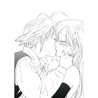 💕 küssen, romantik, anime, manga, paar, liebevoll telegram sticker
