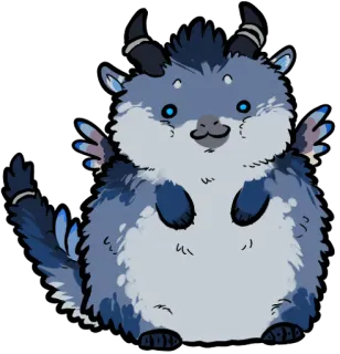 ❤ monstro, fofo, fofo, animal, desenho animado, chibi telegram sticker