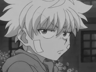 🔪 Killua Zoldyck Hunter x Hunter 动漫, 奇犽, 奇犽·揍敌客, 全职猎人, 悲伤, 受伤 telegram sticker