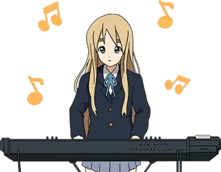🎹 anime, music, keyboard, girl, cartoon telegram sticker