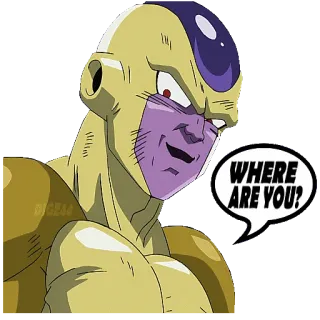 😑 Frieza Dragon Ball Z WHERE ARE YOU? Anime, Dragon Ball Z, Freezer, ¿Dónde estás?, Villano, Freezer Dorado telegram sticker