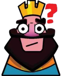 🤔 clash royale, king, question, confused, game telegram sticker