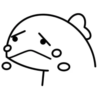 🦖 ikan, marah, kartun, emoji, garis luar, meme whatsapp sticker