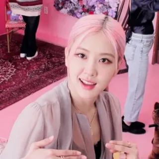 🌷 Rosé cantante, K-pop, celebridad, retrato, mujer, persona, pelo rosa whatsapp sticker