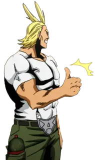 👍 All Might My Hero Academia Anime, Superheld, Daumen hoch, Held, Muskeln telegram sticker