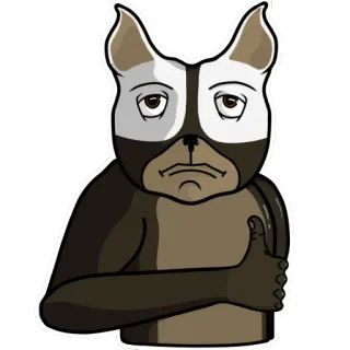 👍 anjing, hewan, kartun, jempol ke atas, persetujuan, stiker telegram sticker