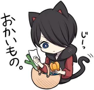 BLACK KITTEN 2 :: @line_stickers telegram stickers
