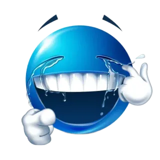 🤣 rindo, chorando, emoji, azul, meme, feliz whatsapp sticker