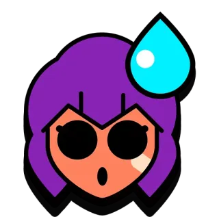 😳 荒野乱斗, 雪莉, 汗, 紧张, 游戏 telegram sticker