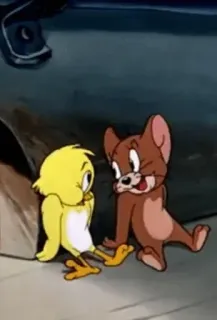 🤍 Jerry Mouse Tom and Jerry 만화, 쥐, 동물, 우정, 웃긴, 애니메이션 telegram sticker