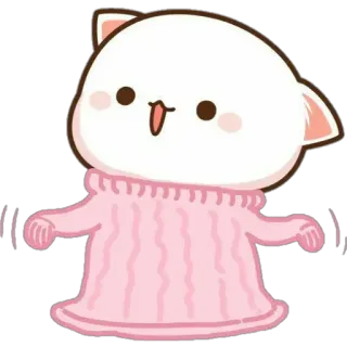 🐼 кот, свитер, милый, кавай, мультфильм telegram sticker