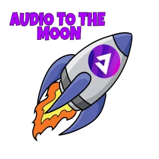 🚀 AUDIO TO THE MOON ракета, луна, аудио, космос, запуск, мультфильм, стикер telegram sticker