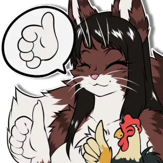 👍 anime, cartoon, sticker, animal, chicken telegram sticker