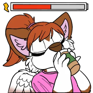 ☕️ уставший, кофе, низкий заряд, животное, напиток telegram sticker