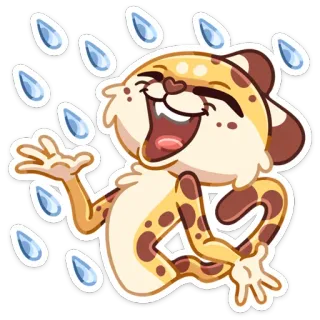 ☔️ gato, lluvia, dibujo animado, feliz, animal, lindo telegram sticker