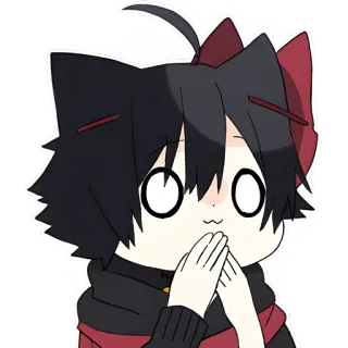 😳 Anime, Cartoni animati, Chibi, Orecchie da gatto, Carino, Sticker telegram sticker