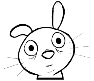 😐 兔子, 卡通, 动物, 素描, 兔 whatsapp sticker