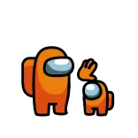 👋 among us, crewmate, imposter, spiel, orange, charakter telegram sticker
