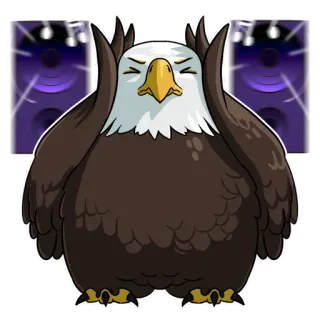 🔊 aigle, bruit, fort, se bouche les oreilles, animal telegram sticker