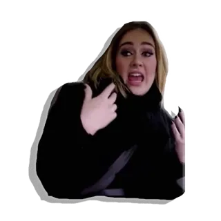 😐 Adele Adele, cantora, celebridade, mulher, emoção, assustada telegram sticker