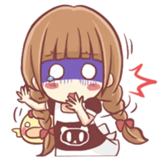 😱 애니메이션, 만화, 소녀, 귀여운, 무서워, 우는 telegram sticker