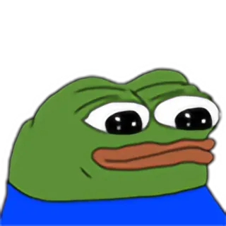 😳 Pepe the Frog 青蛙, 表情包, 佩佩, 难过 telegram sticker