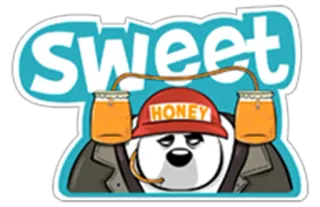 🍯 Sweet dolce, miele, orso, carino, cartone animato, adesivo telegram sticker