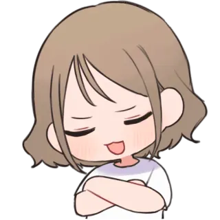 😎 Аниме, Девушка, Мило, Чиби, Мультфильм, Выражение telegram sticker