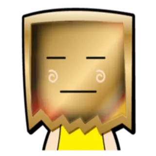 😐 cartoon, character, sticker, face, gold whatsapp sticker