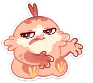 😑 cute, bird, angry, cartoon, sticker, funny telegram sticker