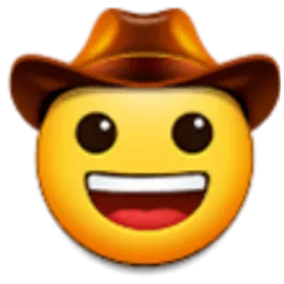 🤠 emoji, cowboy, hat, smile, yellow telegram sticker