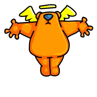 😇 angel, bear, wings, halo, cartoon, cute, animal telegram sticker
