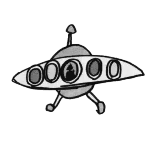 🛸 ยูเอฟโอ, มนุษย์ต่างดาว, ยานอวกาศ, จานบิน, การ์ตูน whatsapp sticker