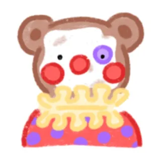 🤡 小丑, 熊, 玩具, 可爱, 贴纸, 插画, 绘画 telegram sticker