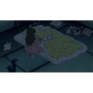 💤 Anime, Dormir, Fille, Lit, Japonais whatsapp sticker