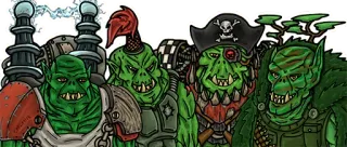 👨‍👨‍👦‍👦 Warhammer 40k орки, warhammer 40k, космические орки, пират, военный telegram sticker