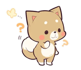 ❓ собака, щенок, милый, каваи, вопросительный знак, думать telegram sticker