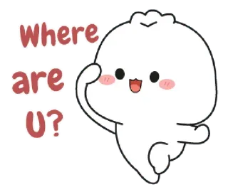 🧐 Where are U? Cartoon, Niedlich, Frage, Ort, Wo, Animiert telegram sticker