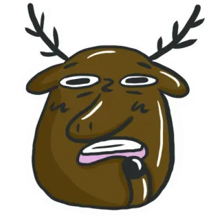 🤔 alce, animale, cartone animato, adesivo, divertente, cervo telegram sticker