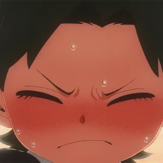 ⚜️ Anime, Schweiß, verlegen, Nahaufnahme, Cartoon telegram sticker