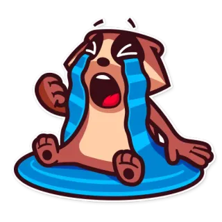 😭 weinen, traurig, tier, cartoon, tränen, verzweifelt telegram sticker