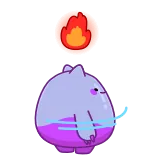 💃 carino, fuoco, gatto, animale, cartone animato, adesivo telegram sticker