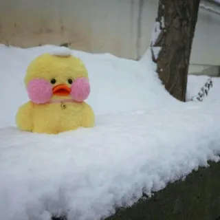 😐 canard, jouet, neige, hiver, peluche telegram sticker