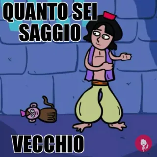 😀 Aladdin QUANTO SEI SAGGIO
VECCHIO Aladdin, Disney, cartone animato, divertente, saggio, vecchio telegram sticker