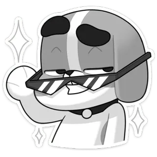 😎 dog, sunglasses, cartoon, animal, sparkle, cool, character telegram sticker